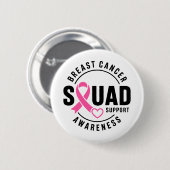 Badge Rond 5 Cm Breast Cancer Awareness Squad Support (Devant & derrière)