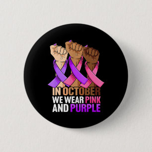 Badge Rond 5 Cm Breast Cancer Domestic Violence Awareness Pink Pur
