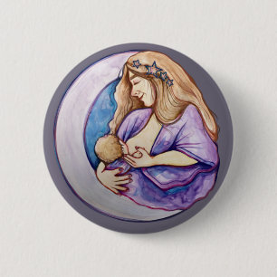 Badge Rond 5 Cm Breastfeeding Mother Newborn Breastfed Mothering  