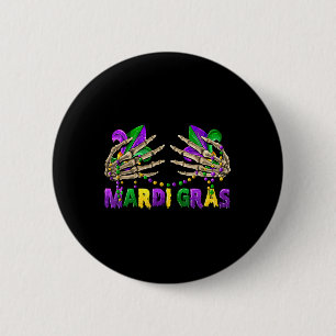Badge Rond 5 Cm Breasthirt Mardi Gras 2025 Chemise Perles Drôle Ou