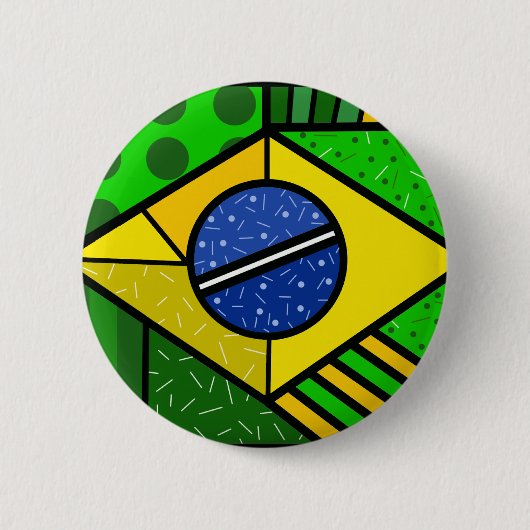 Badge Rond 5 Cm Brésil Brazil brazilian flag (Devant)