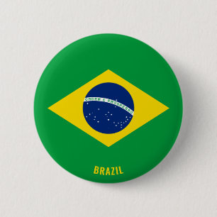 Badge Rond 5 Cm Brésil Drapeau mignon Patriotique