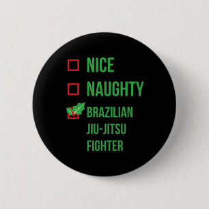 Badge Rond 5 Cm Brésil Jiu-jitsu Fighter Funny Pajama Noël