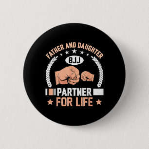 Badge Rond 5 Cm Brésilien Jiu-Jitsu Père et Fille BJJ