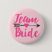 Badge Rond 5 Cm Bride d'équipe|rose (Devant)