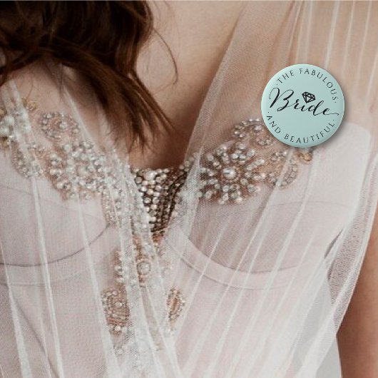 Badge Rond 5 Cm Bride Diamond Classique Script Mariage