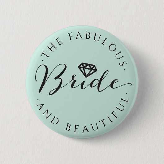 Badge Rond 5 Cm Bride Diamond Classique Script Mariage (Devant)