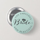 Badge Rond 5 Cm Bride Diamond Classique Script Mariage (Devant & derrière)