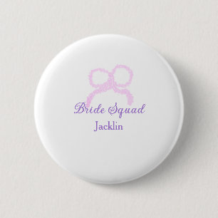 Badge Rond 5 Cm Bride escouade rose parties scintillant arc étoile