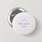 Badge Rond 5 Cm Bride escouade rose parties scintillant arc étoile (Devant & derrière)