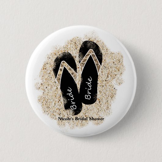 Badge Rond 5 Cm Bride Flip Flop Sandales Summer Beach Fête des mar (Devant)