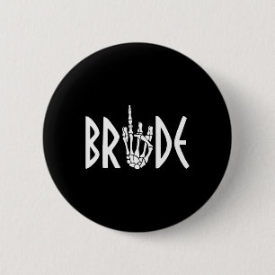 Badge Rond 5 Cm Bride Groom Skeleton Mariage gothique Fiançailles