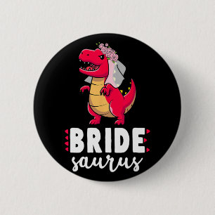 Badge Rond 5 Cm Bride Saurus Dinosaur Fiançailles Couples M Mariag