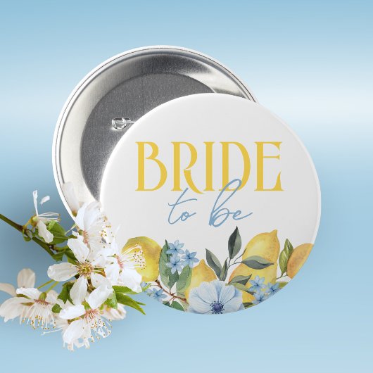 Badge Rond 5 Cm Bride to Be Lemon Bridal Shower Button