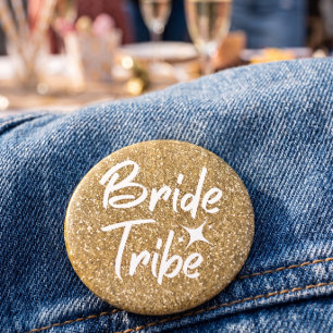 Badge Rond 5 Cm Bride tribe brune épingle de douche