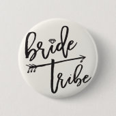Badge Rond 5 Cm Bride Tribe Diamond Brush Mariage de la fête de ma (Devant)