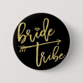 Badge Rond 5 Cm Bride Tribe Diamond Chic Gold Mariage (Devant)