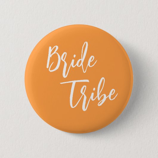 Badge Rond 5 Cm Bride Tribe Orange Mariage blanc (Devant)