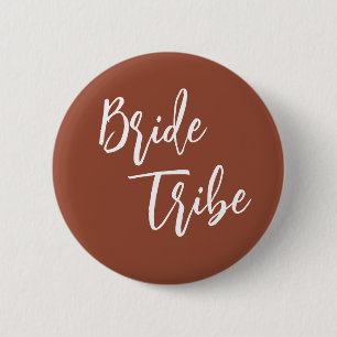 Badge Rond 5 Cm Bride Tribe Terracotta Burnt Orange Mariage