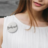 Badge Rond 5 Cm Bridesmaid Brush Script Chic Mariage fête de marié