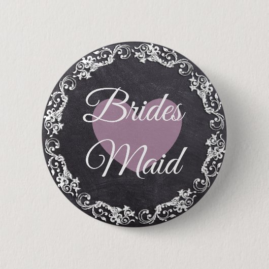 Badge Rond 5 Cm Bridesmaid Chalkboard Style Bachelortie (Devant)