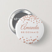 Badge Rond 5 Cm Bridesmaid Favoriser la Parties scintillant d'or R (Devant & derrière)