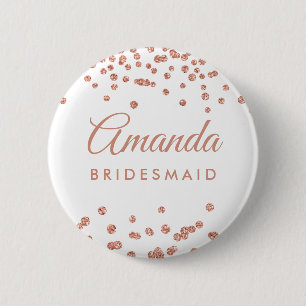 Badge Rond 5 Cm Bridesmaid Favoriser la Parties scintillant d'or R