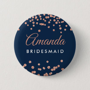 Badge Rond 5 Cm Bridesmaid Favoriser Rose Gold Parties scintillant