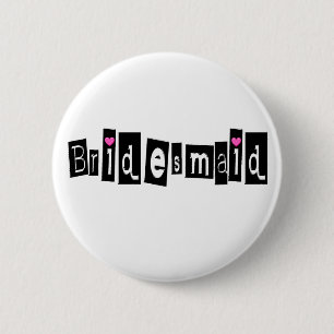 Badge Rond 5 Cm Bridesmaid (noir sq)