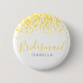 Badge Rond 5 Cm Bridesmaid soleil jaune abstrait mariage d'art (Devant)