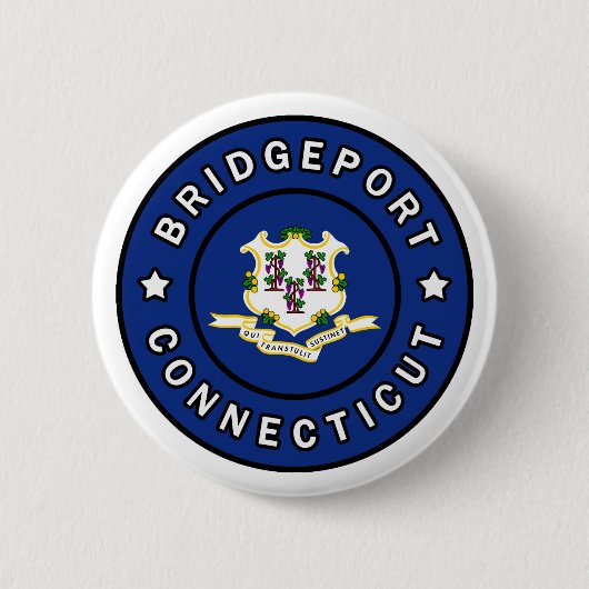 Badge Rond 5 Cm Bridgeport Connecticut (Devant)