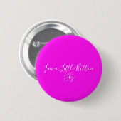 Badge Rond 5 Cm Bright Neon Pink Minimalist Design Pinback (Devant & derrière)