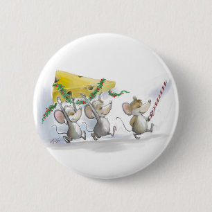 Badge Rond 5 Cm Bringing In The Christmas Cheese Button