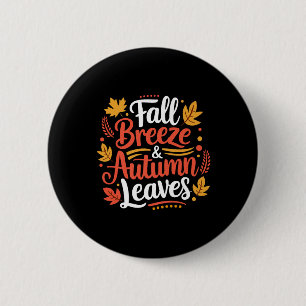 Badge Rond 5 Cm Brise d'automne Feuilles d'automne Feuille d'érabl
