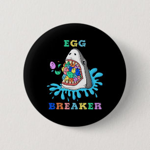 Badge Rond 5 Cm Brise d'oeuf Requin Pâques Fun Boys Girls Kids