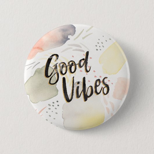 Badge Rond 5 Cm Brise III | Good Vibes de pré (Devant)