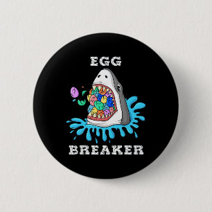 Badge Rond 5 Cm Brise-oeufs Requin Pâques Fun Boys Filles Enfants 