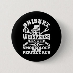 Badge Rond 5 Cm Brisket Whisperer Parfait Rub Bbq Smoker Grill Pou