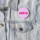 Badge Rond 5 Cm Bristol dans les coeurs (En situation)