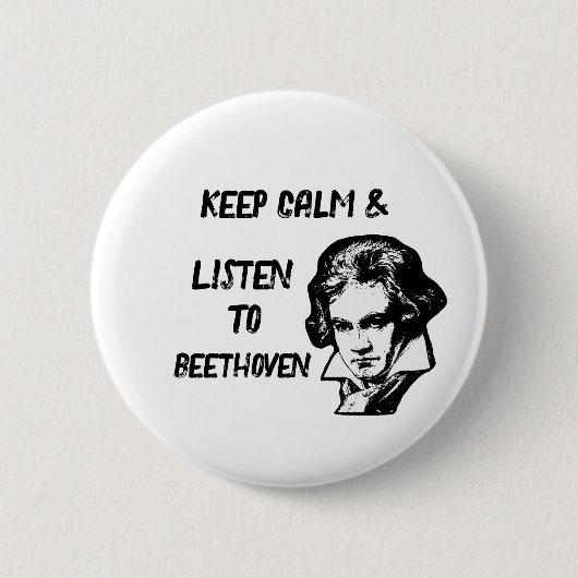 Badge Rond 5 Cm Broche Beethoven/ (Devant)