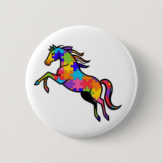 Badge Rond 5 Cm Broche (Botton) Quebra-Cabeça - Cavalo (Devant)