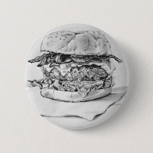 Badge Rond 5 Cm Broche Burger (Devant)