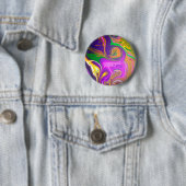 Badge Rond 5 Cm Broche de conception Abstraite "Singe pourpre"/ (En situation)