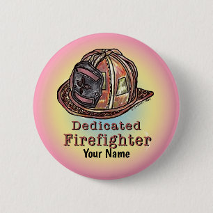 Badge Rond 5 Cm Broche de pompier dédiée