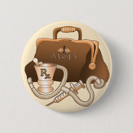 Badge Rond 5 Cm Broche de sac de médecin (Devant)