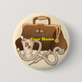 Badge Rond 5 Cm Broche de sac de médecin (Devant)