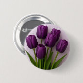 Badge Rond 5 Cm Broche de tulipe violette (Devant & derrière)