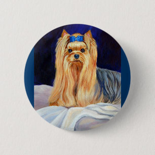 Badge Rond 5 Cm Broche du bouton Terrier du Yorkshire