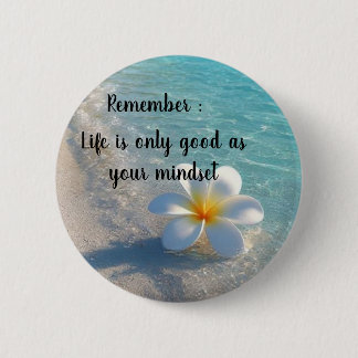 Badge Rond 5 Cm Broche fleur blanche avec un thème de plage