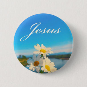 Badge Rond 5 Cm Broche Jésus